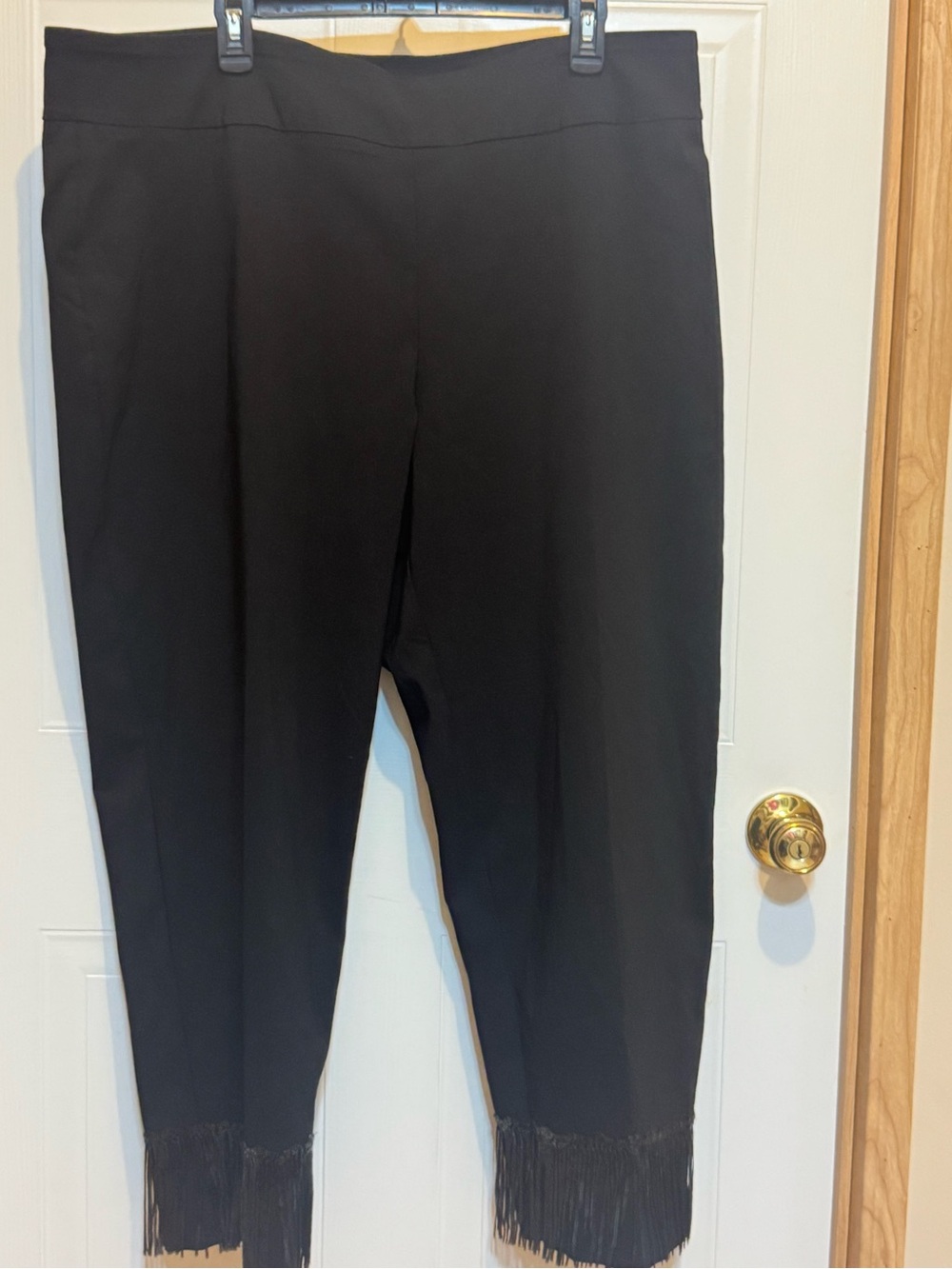 Zac & Rachel Sz 22W Black Slim Ankle Pants W/Fringed Hem NWT😊😊